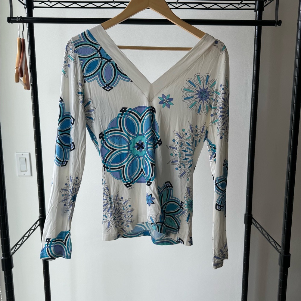 Emilio Pucci Long Sleeve V-Neck.